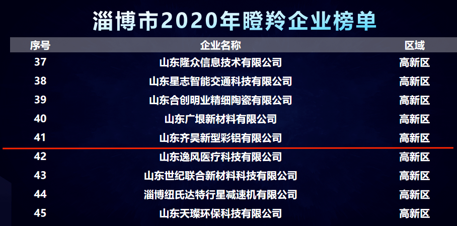 Zibo New Economy Development Conference selected 2020 gazelle enterprises